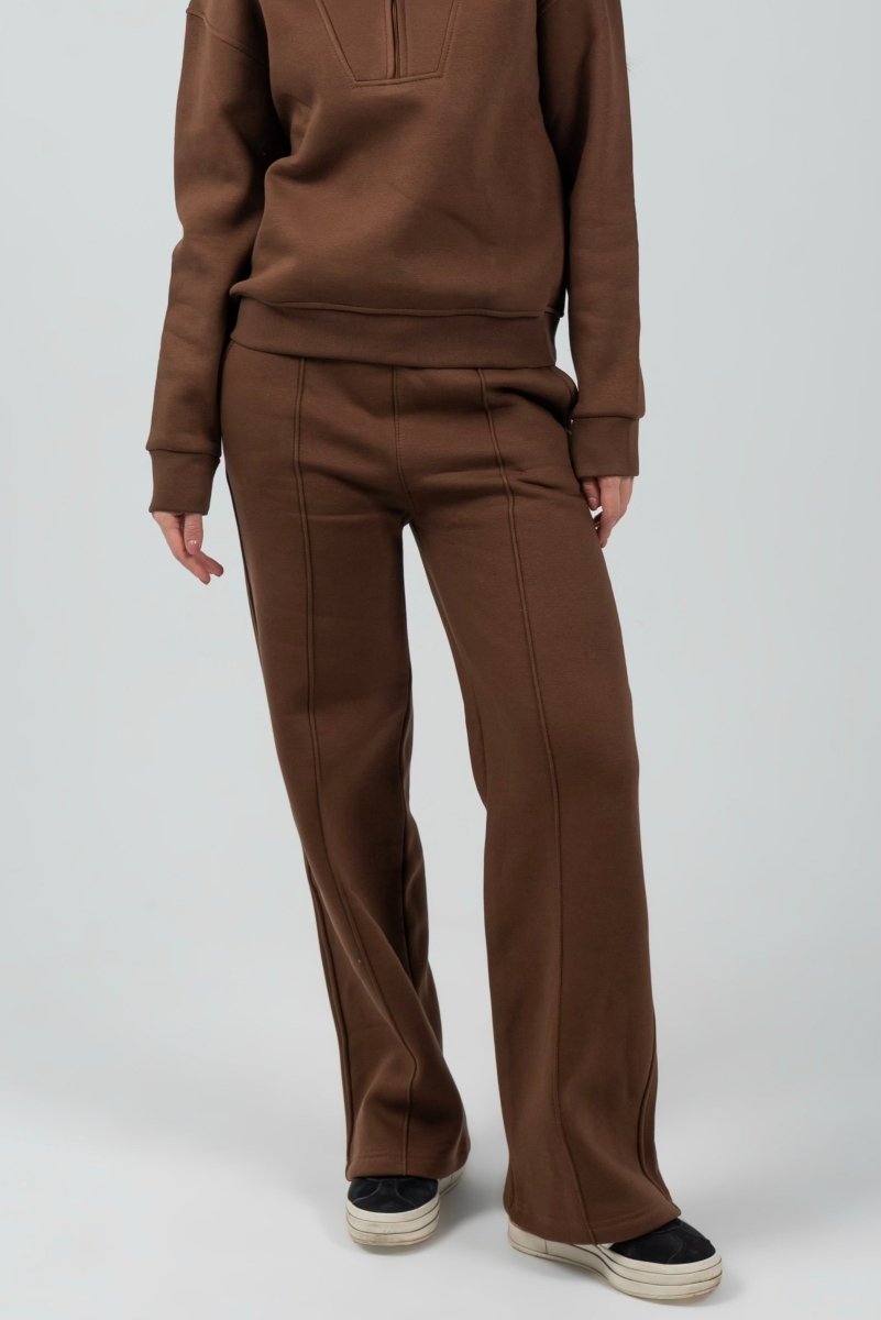 Wide - Leg Lounge Sweatpants – Mocha - Hushy Wear