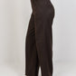 Wool High Waist Trouser - Brown - Hushy Wear
