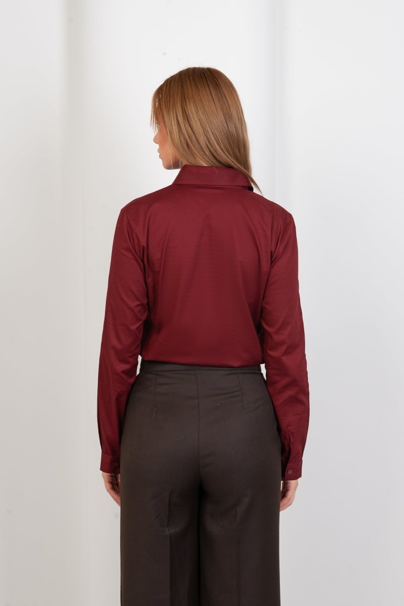 Wool High Waist Trouser - Brown - Hushy Wear