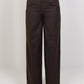 Wool High Waist Trouser - Brown - Hushy Wear