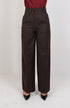 Wool High Waist Trouser - Brown - Hushy Wear